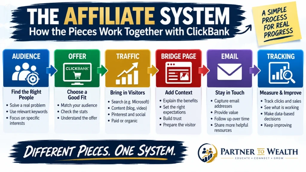 ClickBank affiliate marketing system from audience to tracking
