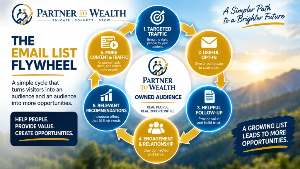 Email list flywheel for affiliate marketing