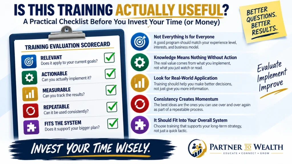 Training evaluation scorecard for affiliate marketing programs